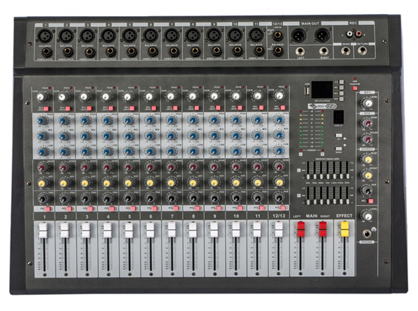 13Channels 2x350W Echo Effect Powered Mixer P1335 With USB Input