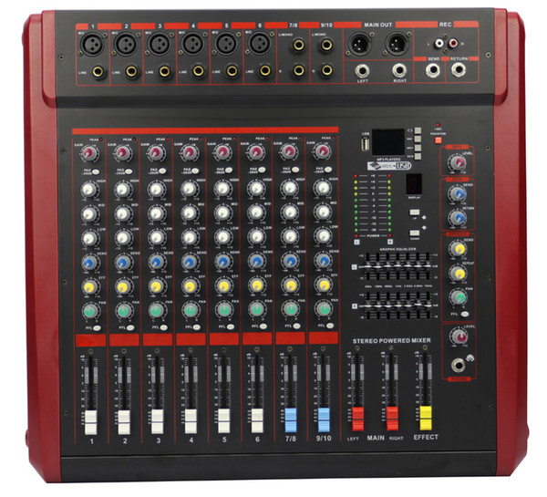 10Channels 16Echo 2x350W USB Powered Mixer MAX1035