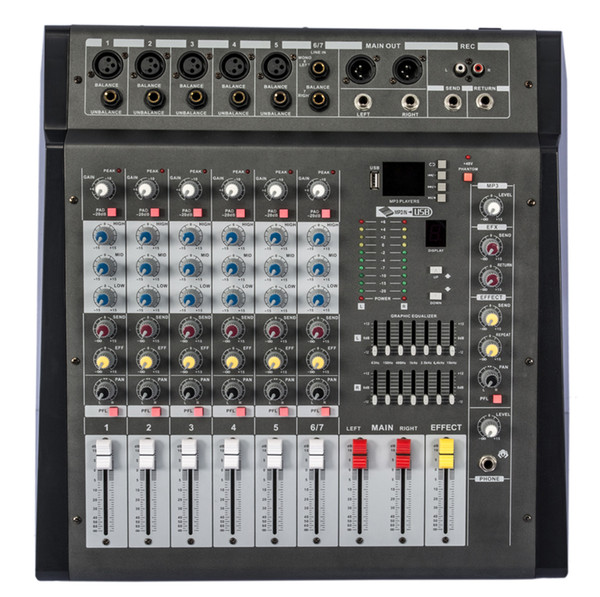 7Channels 2x350W Echo Effect Powered Mixer P735 With USB Input