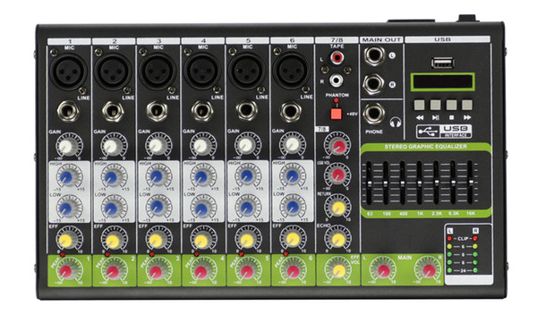 Share: Favorite (1) 8Channels 48V Phantom USB Audio Mixer V8