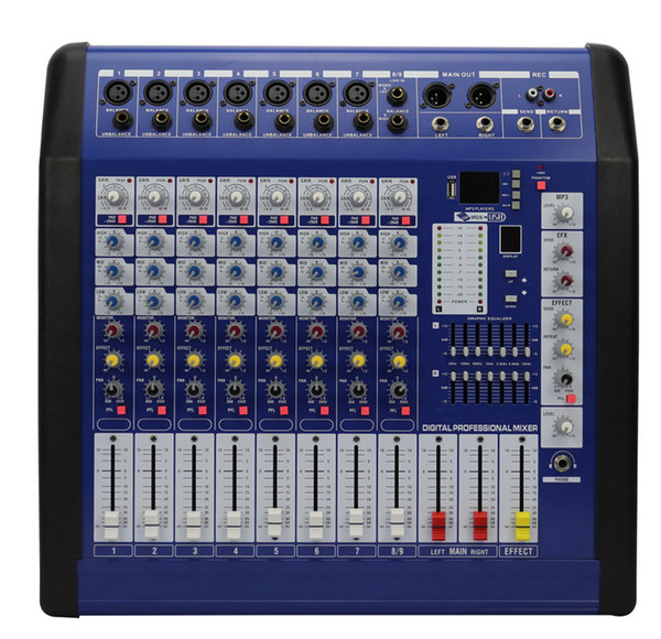 9Channels 2x350W Echo Effect Powered Mixer MQP935 With USB Input