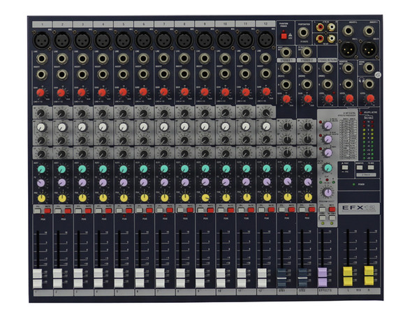 12Channels 3Band EQ 2BUS Output 48V Phantom Audio Mixer EFX12