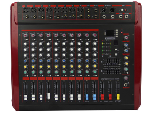 12Channels 3Band EQ 48V Phantom Echo Effect USB Powered Mixer MAX1235