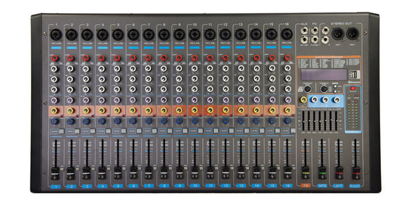 16Channels 2x380W 4ohm 3Band EQ USB Bluetooth 99DSP Effect Audio Mixer P-1603