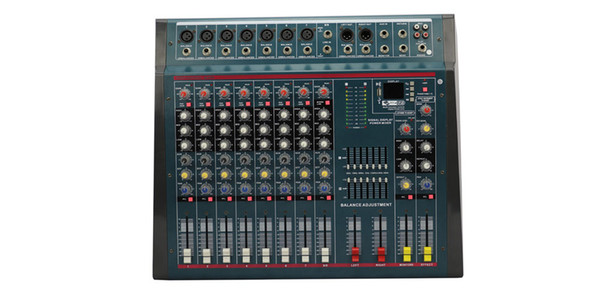 Naphon 8Channels(7mono+1Stereo) Echo Effect 2x500W 4ohm Bluetooth USB Powered Mixer DN850