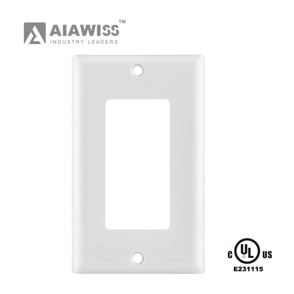 AIAWISS AWUS-010 1-Gang Decora/GFCI Device Wallplate, Standard Size, Thermoplastic Nylon, Device Mount, White