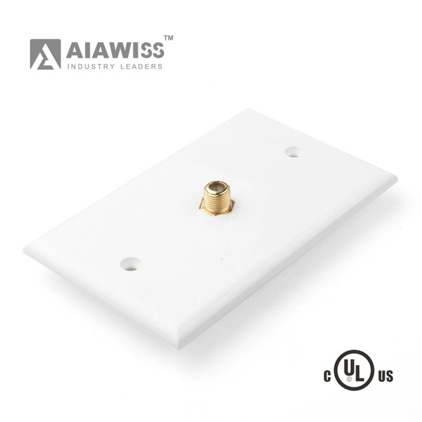 AIAWISS AW042 Standard Video Wall Jack, F Connector Wall Plate, White&Ivory