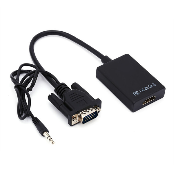 VGA to HDMI Converter Adapter 1080P HD with Audio VGA2HDMI AV Video Cable Converter Adapter for PC Laptop to Monitor TV