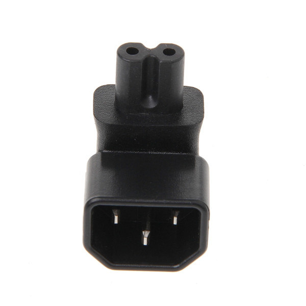 IEC 320 C14 3-Pin Male To C7 Female 2-Pin UP Angled Power Plug Converter Adapter