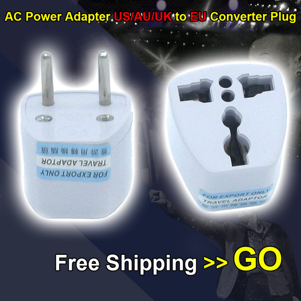 Top Quality Free Shipping Universal AC Power Travel Charger Adapter US to EU AU UK Converter Plug Wall Socket European Adaptor Adaptador NEW