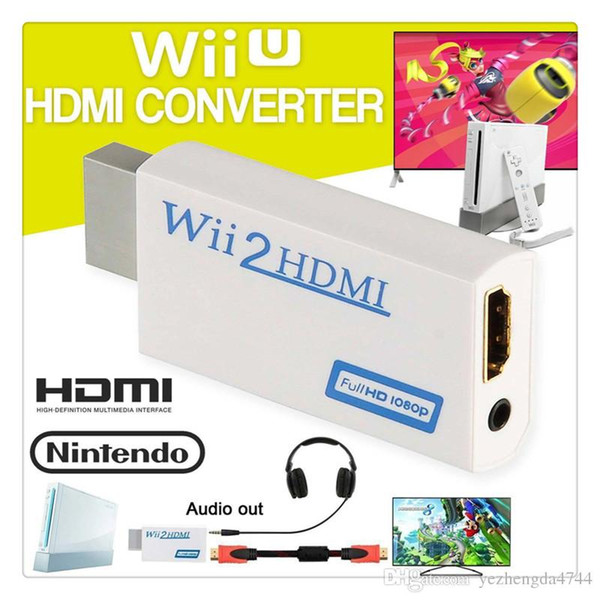 Wii to HDMI Adapter Converter Full HD 1080P Video 3.5mm Audio Output For HDTV Monitor DE