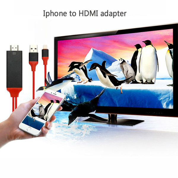 HDMI Cable Full HD 1080P Lightning USB To HDMI Adapter Converter Mobile Phone Digital Cable For apple x 8/8plus 7 6 5 4 wholesale 2pcs/lot