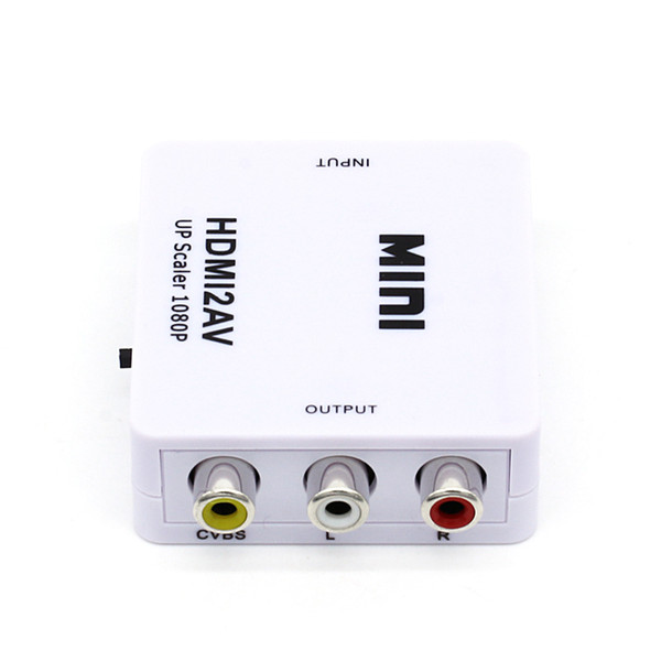 HDMI TO AV Scaler Adapter HD Video Converter Box HDMI to RCA AV/CVSB L/R Video 1080P HDMI2AV Support NTSC PAL Wholesale