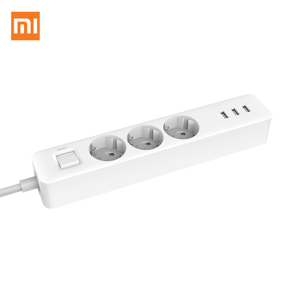 New arrival Original Xiaomi Mijia Power Socket Strip 3 Sockets 3 USB port Big Plug Extension Patch Board for Home Office Global