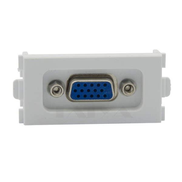 15 Pin Solderless VGA Computer Sockets VGA Wall Plates 86 Panel 3 + 4 White VGA Module