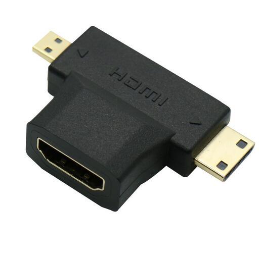 New Arrive High Speed 3 in1 Micro HDMI male + Mini HDMI male to HDMI 1.4 Female Cable Adapter Converter for HDTV 1080P HDMI Cables COMBO