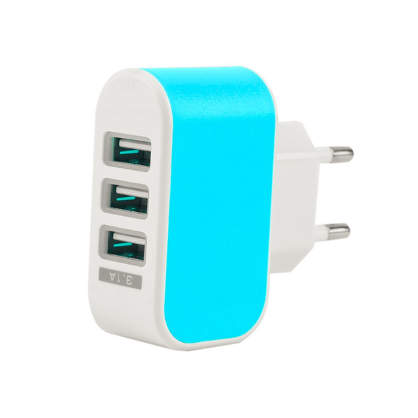 plug extender 3 USB Port 3.1A Wall Home Travel AC Power Charger Adapter 3.1A EU Plug Wholesale LED Triple USB Ports Wall