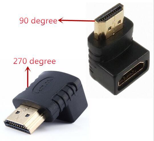 A/V Electronics HDMI Male to HDMI Female Cable Adaptor Converter Extender 270/90 Degree Angle for 1080P HDTV for Hdmi Adapter