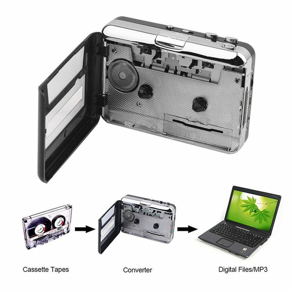 Tape-To-MP3 Retro Cassette Player USB Portable Tape Deck Capture MP3 Audio via USB Includes Headphones and Software