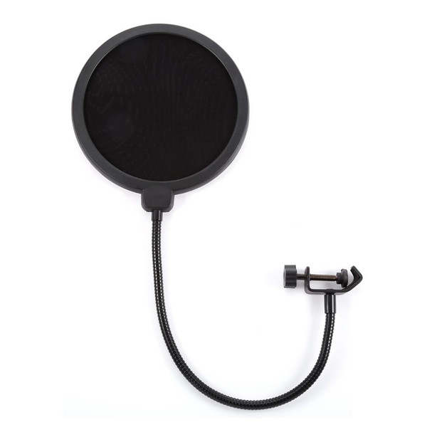 Professional 6-Inch Clamp On Microphone Pop Filter Bilayer Recording Spray Guard Double Mesh Screen Windscreen Studio