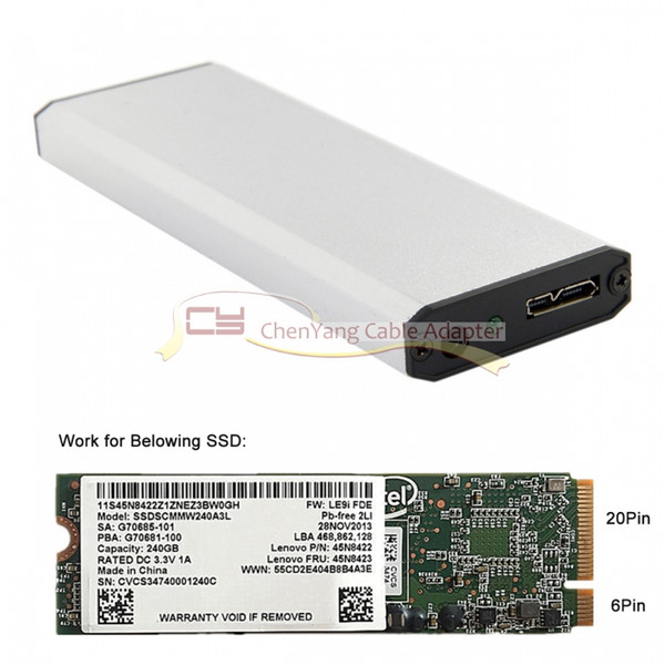 USB 3.0 to SATA SSD Hard Disk Case Enclosure For Lenovo Thinkpad X1 Carbon SSD