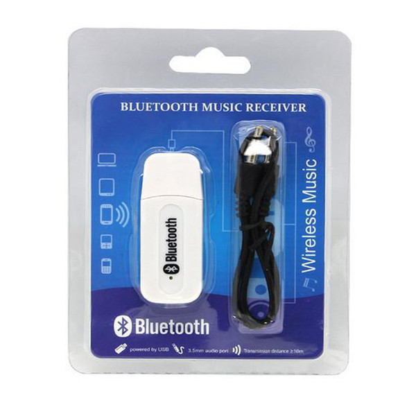 Double Output USB Wireless Bluetooth 3.5mm Music Audio Car Handsfree Receiver Adapter USB Dongle 3.5mm Stereo Music Receiver for Speakers