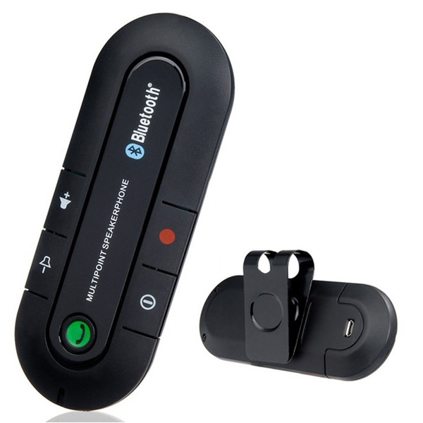 Bluetooth Handsfree Car Kit Wireless Bluetooth Speaker Phone MP3 Music Player Sun Visor Clip Speakerphone with Car Charger