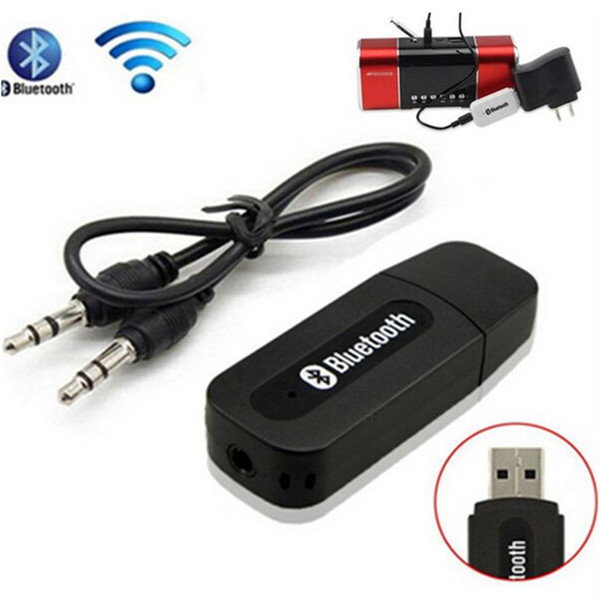 Stereo Music Bluetooth Dongle Receiver Kit Wireless USB Bluetooth Receiver with 3.5mm Jack Audio Cable For Smartphones