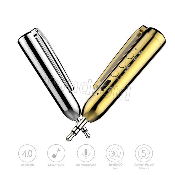 MP-S100 Multi Function Bluetooth Pen 3.5mm Bullet Wireless Bluetooth 4.1 Receiver Music Speaker Free Combination Wireless Audio Free DHL 20