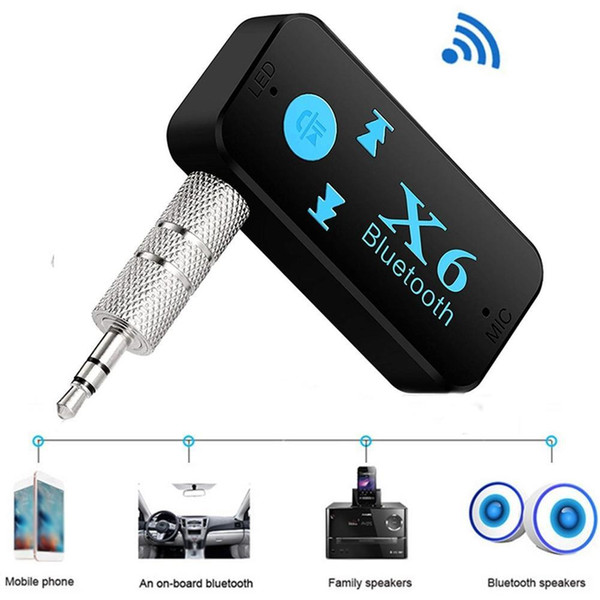 3.5MM Jack AUX Audio MP3 Music Bluetooth Receiver Car Kit Wireless Handsfree Speaker Headphone Adapter Hands Free Calling Multipoint connect