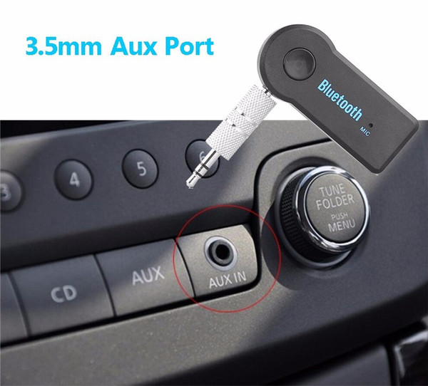 Universal Handsfree Car Kit Bluetooth Receiver 3.5mm Streaming Stereo Audio Music Hand Free for Speaker Headphone