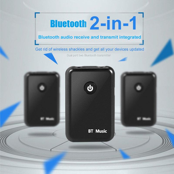 Lower price Bluetooth Car Kit Aux Receiver Fm Transmitter Two In One Double Jack Bluetooth Adapter Audio Transmitter Car Headset Receiver