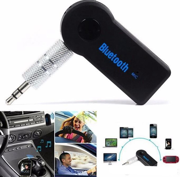 Universal 3.5mm Bluetooth Car Kit A2DP Wireless AUX Audio Music Receiver Adapter Handsfree with Mic For Phone MP3 Retail Box