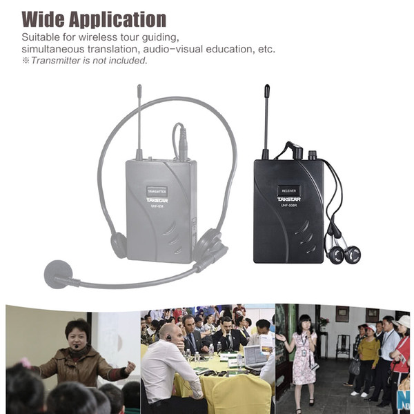 Sound Wireless Receiver Acoustic Meeting TourGuide Transmission System receiver 50m Effective Audio-visual Adapter Speaker MIC with Earphone