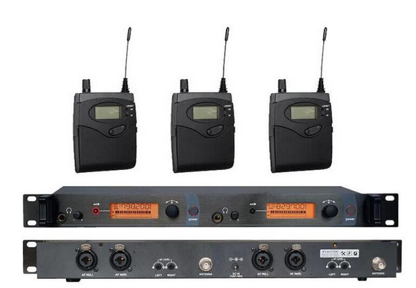 BK-2050 3 Pack Receivers + Wireless In Ear Monitor System Transmitter UHF 2 Channels effective distance 150M stage monitor mics Wireless mon