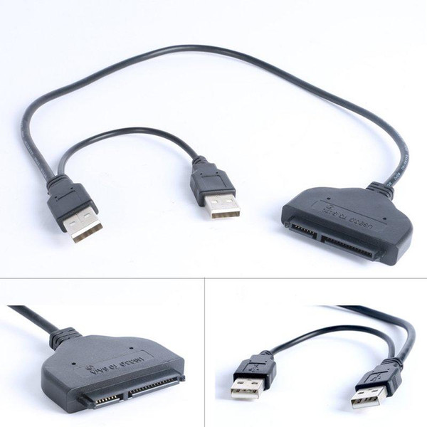 Hot USB 2.0 to SATA 15+7 Pin Data &Power USB Cable Adapter for 2.5 inch HDD SSD