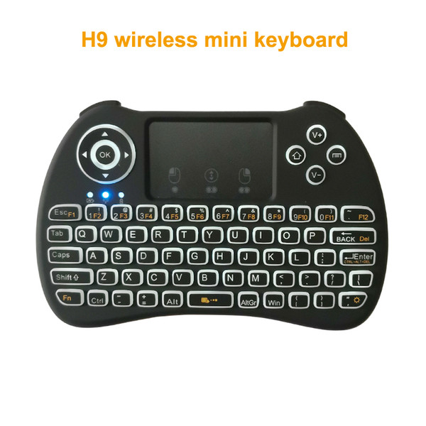 H9 Backlit Wireless mini Keyboard QWERTY 2.4GHz Remote control Handheld Support multi-touch for Android TV Box PC Better than I8