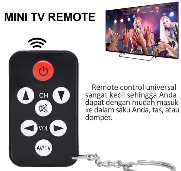 New Key Chain Ring Keychain with Ease Shape Mini Universal Infrared IR TV Sets 7 Keys The TV Remote Control Controllers
