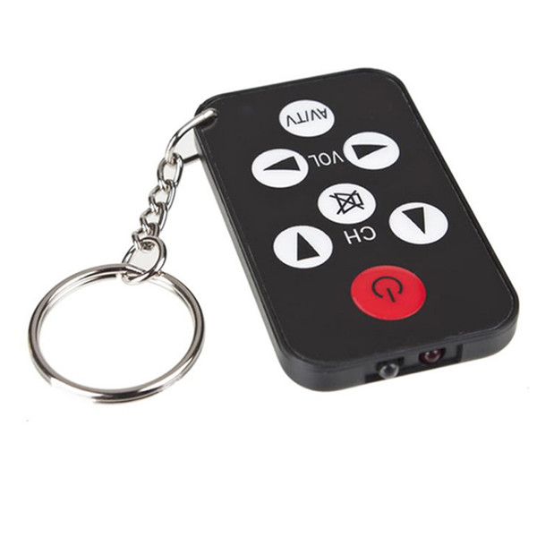 Wholesale 100PCS Mini Universal Infrared IR TV Set Remote Control Keychain Key Ring 7 Keys Television Controller Free DHL