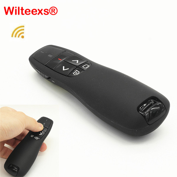 emote control WILTEEXS handheld R400 2.4Ghz USB Wireless Presenter PPT Remote Control with Red Laser Pointer Pen for Powerpoint Presentat...