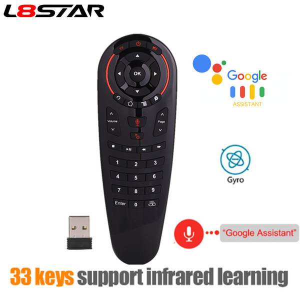 Control remoto L8star G30 2,4G ratón inalámbrico de voz Air 33 teclas IR learning Gyro Sensing control remoto inteligente para juego android