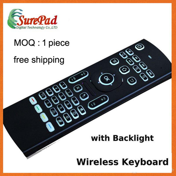 MOQ 1 pcs Backlight mouse Keyboard MX3-L backlit fly mouse Remote controller 2.4g mx3 mini keyboard