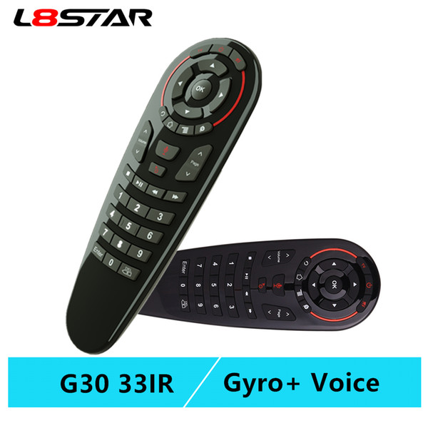 G30S ratón de voz Air control remoto universal 33 teclas IR learning Gyro Sensing control remoto inalámbrico inteligente para android tv box