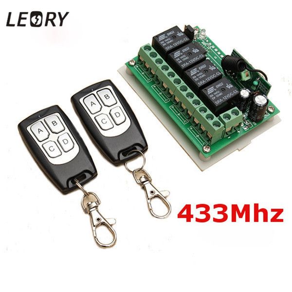 ccessories Parts Remote Control LEORY 12V 4CH Channel 433Mhz Wireless Remote Control Switch Integrated Circuit With 2 Transmitter DIY Rep...