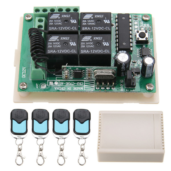 Newest 4pcs High Quality Hcs301 433mhz Rolling Code Remote Control+12v Wireless Relay Receiver Mayitr J190523