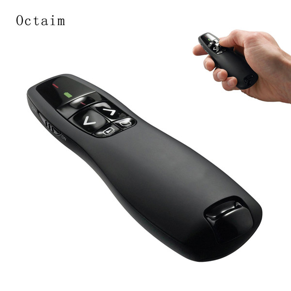 Presentador inalámbrico USB R400 2,4 Ghz puntero láser rojo PPT Control remoto con puntero de mano para presentación de PowerPoint