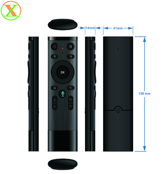 2018 voice + gyro keyboard remote control Q5 air mouse 15m control distance for tv box/computer