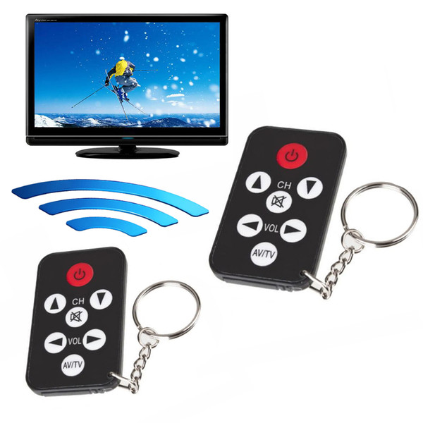 Portable Universal Infrared IR Mini TV Set Wireless Remote Smart Control Controller Keychain Key Ring 7 Keys Button Black