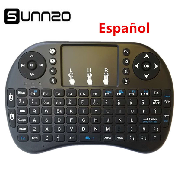 SUNNZO Spanish/English Mini Wireless Keyboard Air Mouse USB Keyboard Remote Control Touchpad For Android TV Box A95X X96 mini