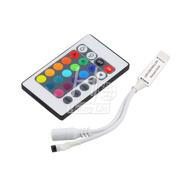 Wholesale-Mini 24Key IR Remote Controller for SMD3528 SMD5050 RGB LED Strip lights Mini Controller Drop Shipping Wholesale